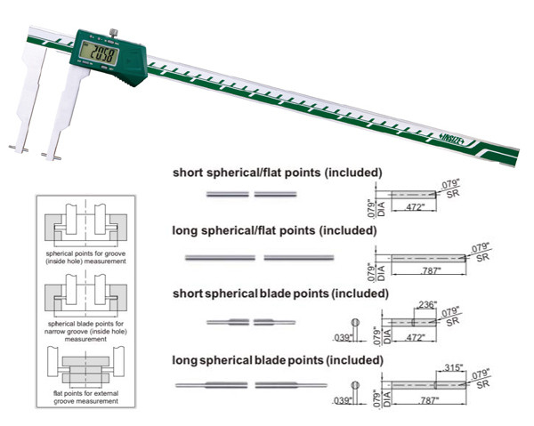 Calibre Insize Calibre digital puntas intercambiables Insize 1124-300A | Ferrovicmar.com