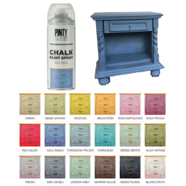 Pintura en spray efecto tiza vintage Pintyplus Chalk azul indigo