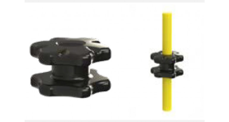 Aislador pastor eléctrico con 2 posiciones para varilla e hilo - 6 a 10 mm Ø