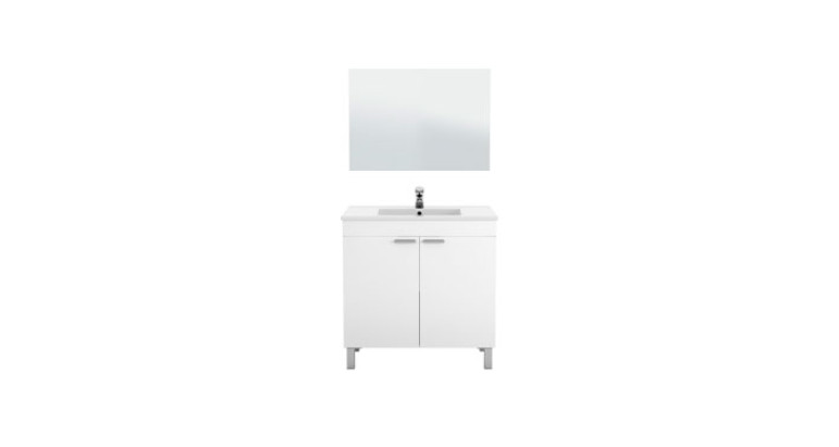 Mueble de baño con lavabo y espejo Sand blanco 80x45 cm