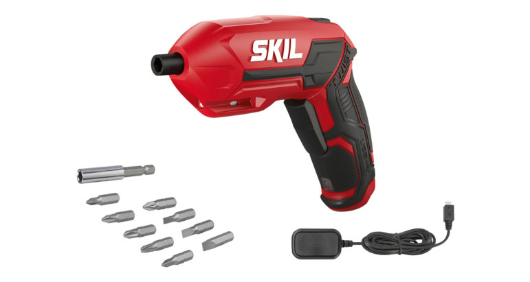 Atornillador profesional a batería Skil 2710AA con puntas y cargador micro USB