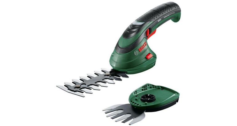 Bosch Isio, herramienta a batería con cuchilla de cortasetos y cortacesped
