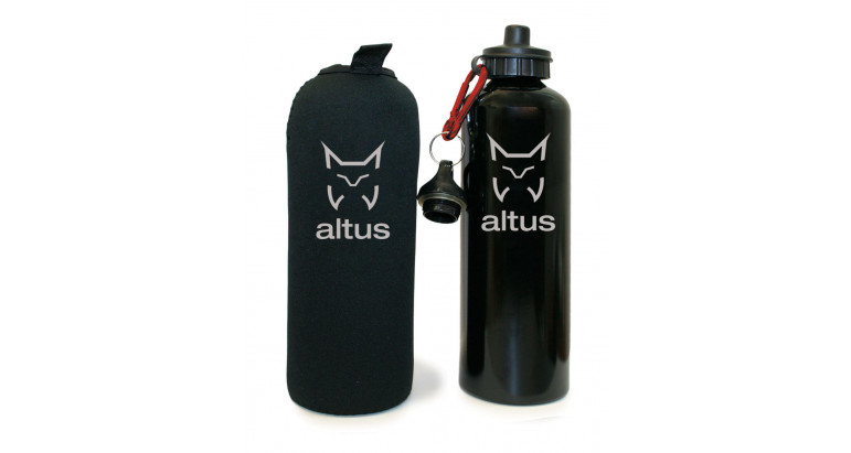 Botella aluminio Altus 1 litro con funda neopreno y doble tapón