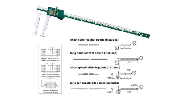 Calibre digital puntas intercambiables Insize 1124-300A