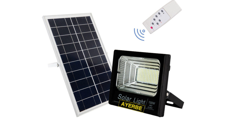 Foco solar Led 100W con mando a distancia