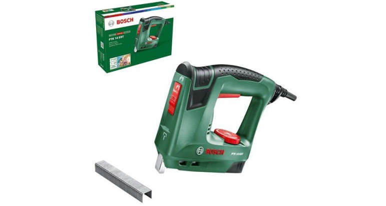 Bosch PTK 14 EDT Grapadora eléctrica de grapas tipo 53 y clavos tipo 48
