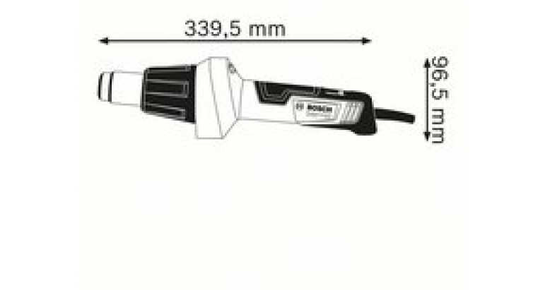 Medidas del decapador por aire caliente Bosch GHG 20-60
