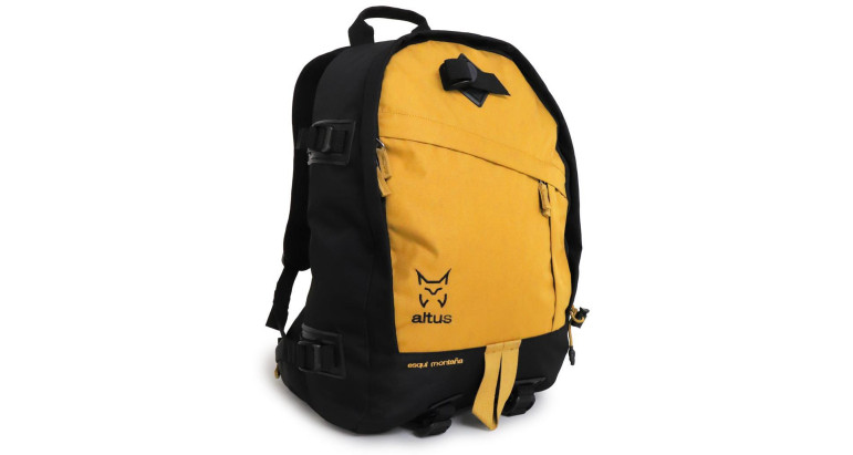Mochila Altus esqui montaña G30 de 30 litros color negro y amarillo mostaza
