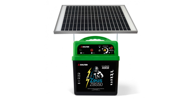 Pastor eléctrico a batería con Placa Solar ZBS50 - KIT