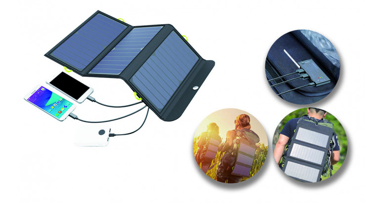 Panel solar portatil para carga de dispositivos y estaciones de energía solar 4800PS