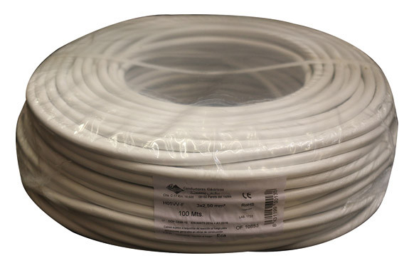 CABLE ELEC RDO MANG 500V VV-F H05VV-F TOP CABLE 3X1MM BL 100 
