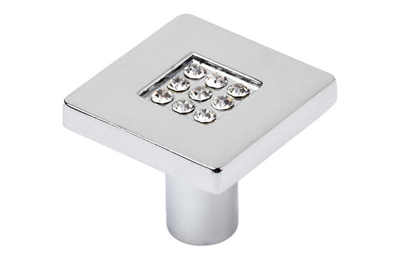 POMO MUEBLE ZAMAK CRISTAL 28X28MM