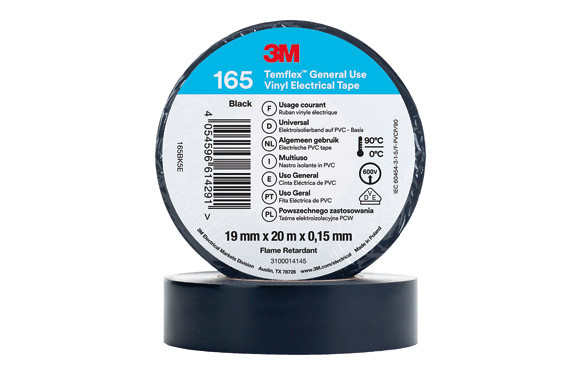 CINTA AISL. 3M 20MT X19MM TEMFLEX 1500 PVC NEGRO COLOR NEGRO