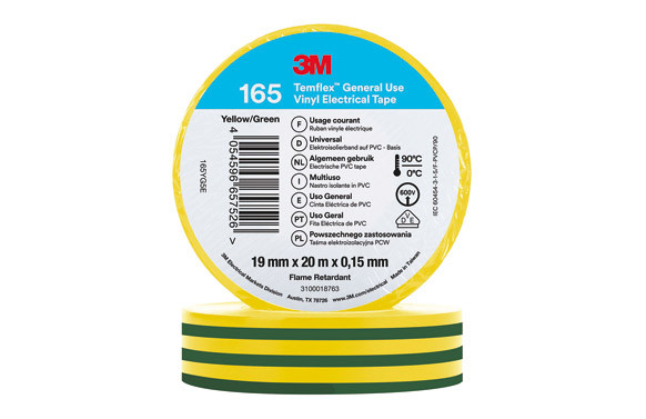 CINTA AISL. 3M 20MT X 19MM TEMPLEX 1500 PVC AMA/VE COLOR AMARILLO VERDE