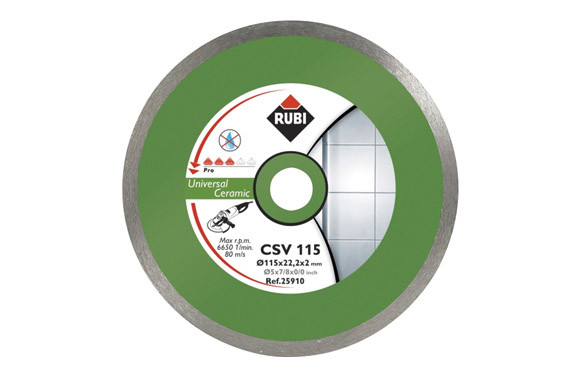 DISCO CORTE PORCELAN. B/CONT 115X22,2 MM DIAM CSV115PRO RUBI 