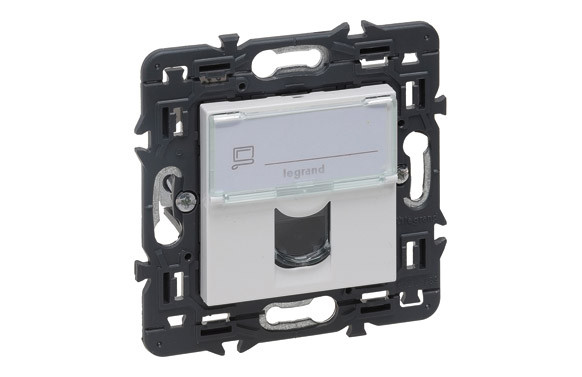 BASE RJ45 ELEC 9X9X3,8CM EMP CAT 6 ABS BL VALENA NEXT LEGRAN 