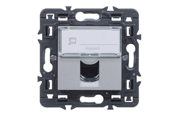 BASE RJ45 ELEC 9X9X3,8CM EMP CAT 6 ABS ALUM VALENA NEXT LEGR 