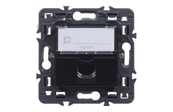 BASE RJ45 ELEC 9X9X3,8CM EMP CAT 6 ABS DARK VALENA NEXT LEGR 