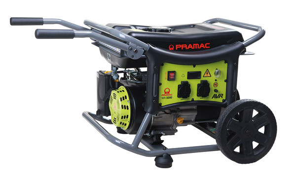 GENERADOR GASOLINA MOTOR PRAMAC OHV 230 V 50 HZ CON RUEDA GRIS/VERDE