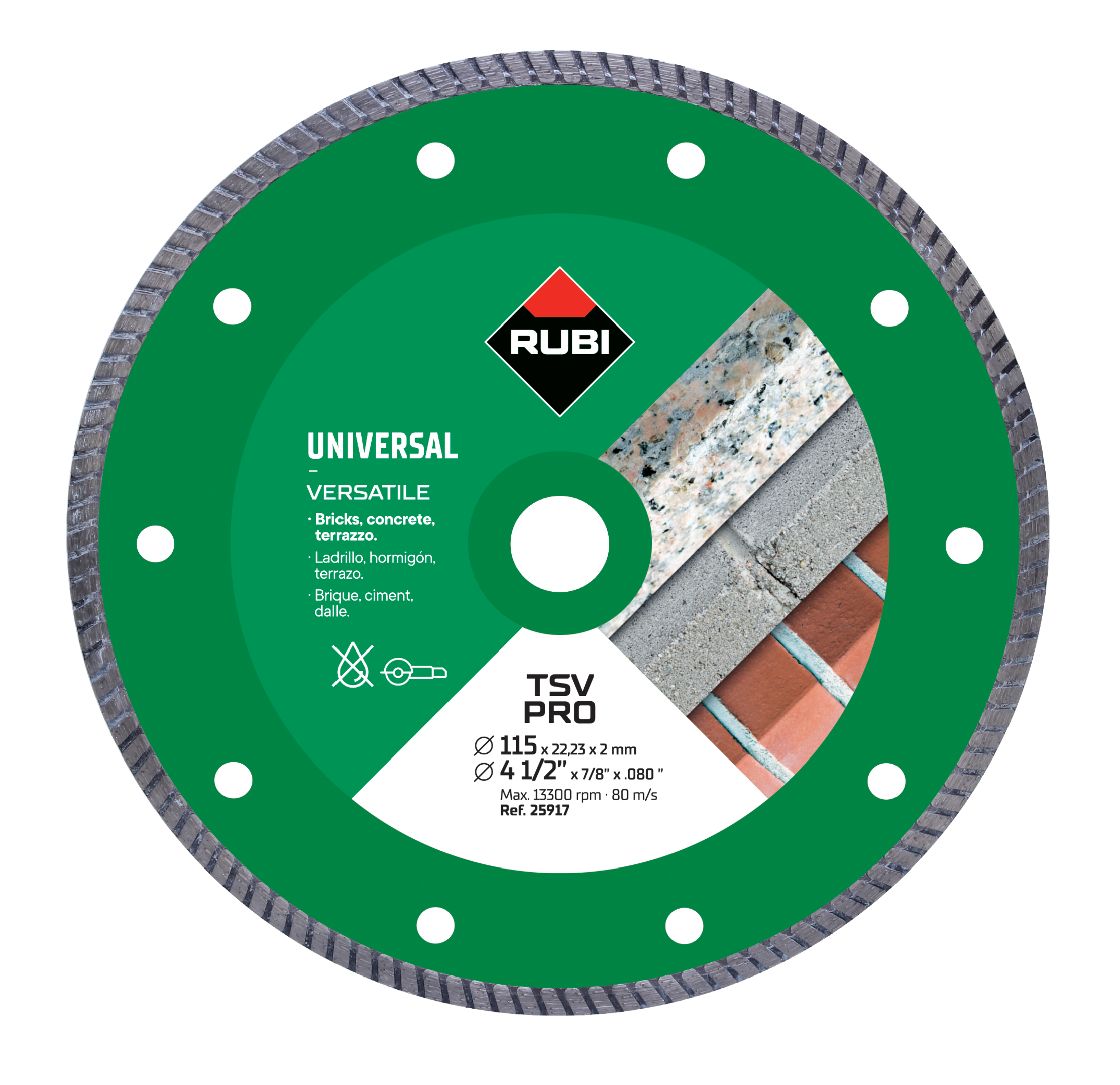 DISCO CORTE G.OBRA 115 MM DIAM BASIC LINE TSV 115 RUBI 