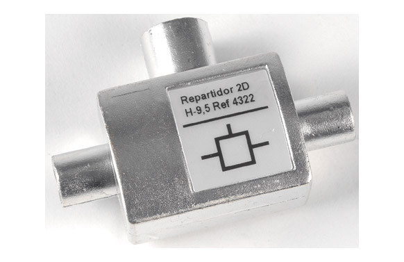 REPARTIDOR ANTENA COAXIAL 1 HEMBRA 2 MACHOS 9,5MM TELEVES 
