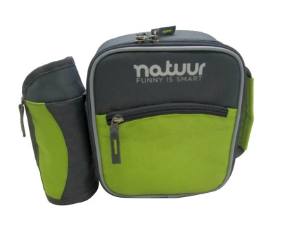 NEVERA CAMPING FLEXIBLE VERDE Y GRIS PORTA BOTELLAS 3 L