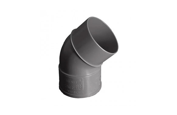 CODO EVACUACION PVC M-H 45º Ø 125MM