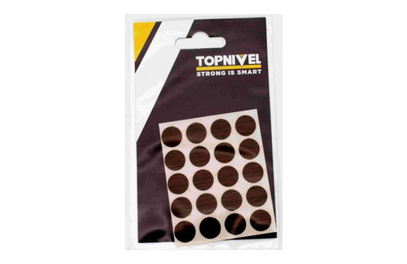 TAPON CUBRETORNILLO ADHESIVO NOGAL 20UDS