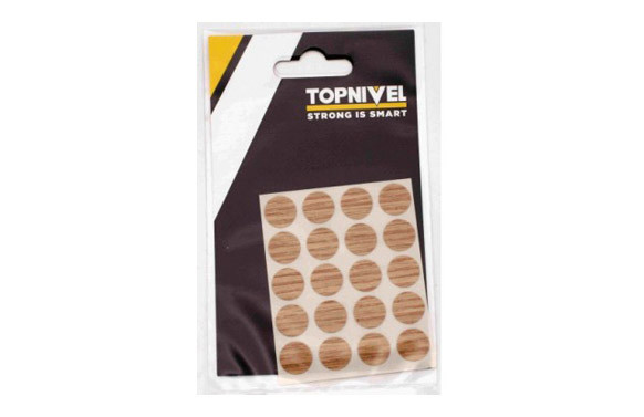 TAPON CUBRETORNILLO ADHESIVO ROBLE CLARO 20UDS