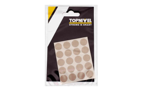TAPON CUBRETORNILLO ADHESIVO TEXTIL BEIGE 20UDS