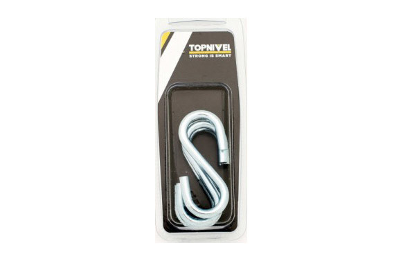 GANCHO FIJACION FORMA S ACERO CINCADO 60MM 4UDS