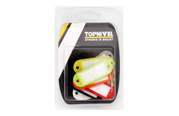 PORTAETIQUETA LLAVES PLASTICO SURTIDO 58X22MM 8UDS