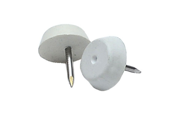 DESLIZADOR MUEBLE PATIN CLAVO PLASTICO BLANCO Ø 15 MM 100 PZ