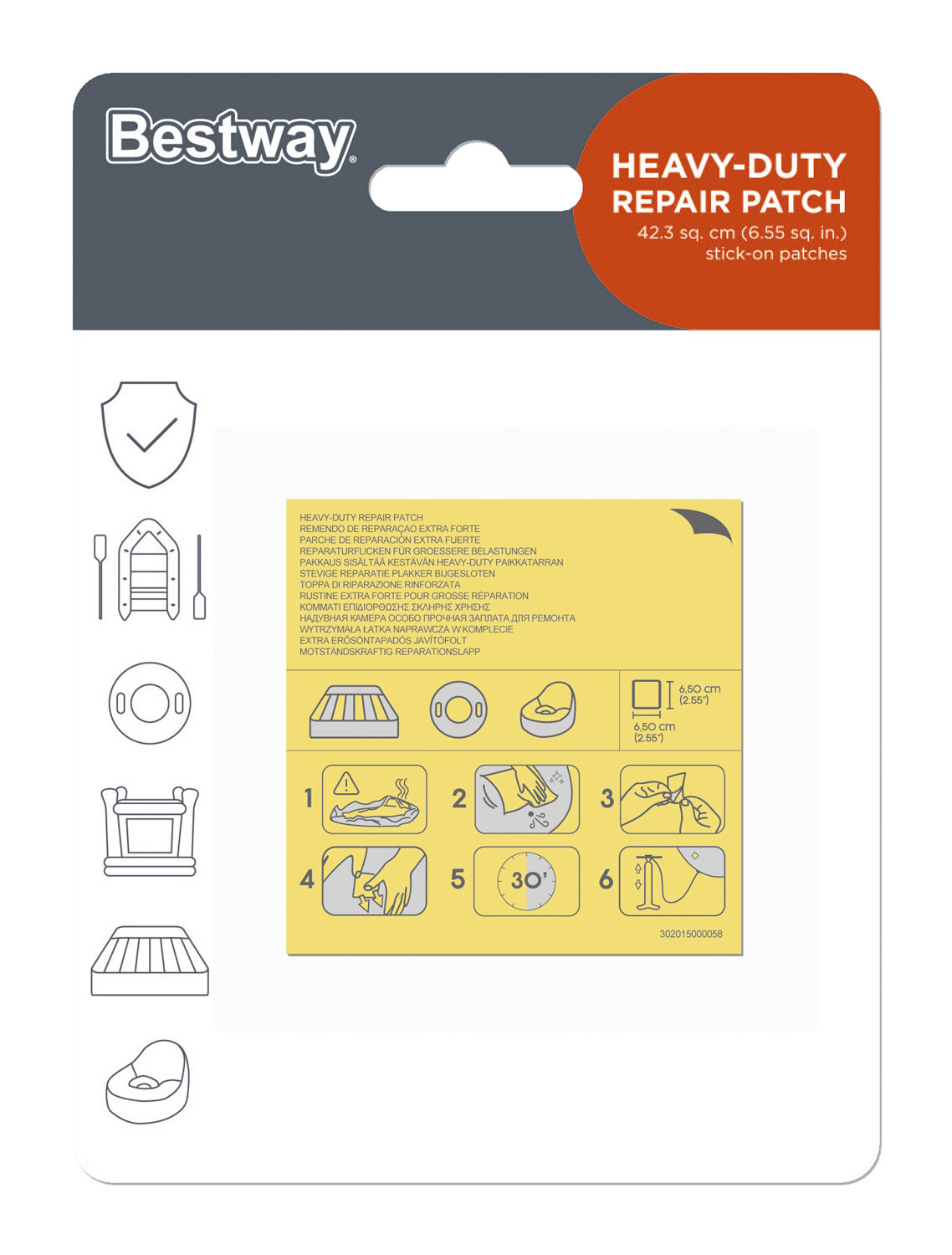 PARCHE REPARACION PISCINA BESTWAY EXTERIOR 62068 10 PZ 
