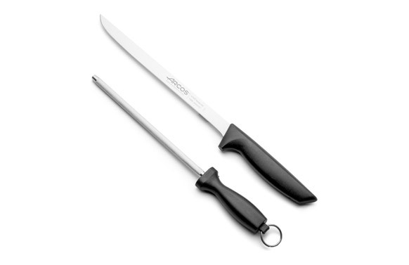 CUCHILLO JAMONERO CON CHAIRA 240MM ARCOS NIZA