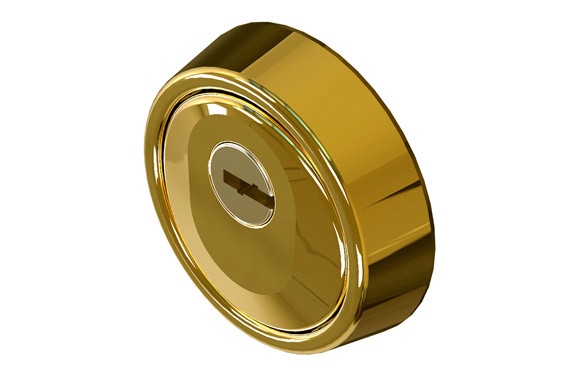 ESCUDO CILINDRO HOPLON Ø 65X24/17MM ALTA SEG. PVD ORO LINCE 