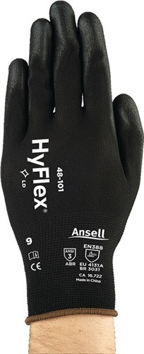 GUANTE MONTAJE 07 NYLON/PU NEGRO HYFLEX 48-101 ANSELL 