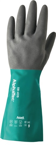 GUANTE QUIMICO 10-38CM ALG/NITRI VERDE/GRIS ALPHATEC 58-435 
