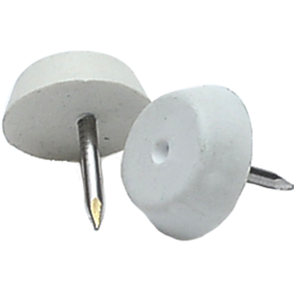DESLIZADOR MUEBLE PATIN CLAVO PLASTICO BLANCO Ø 17 MM 100 PZ