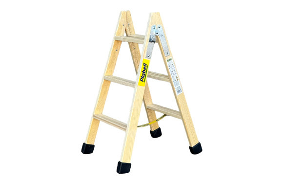 ESCALERA MADERA TIJERA 3+3 PELDAÑOS
