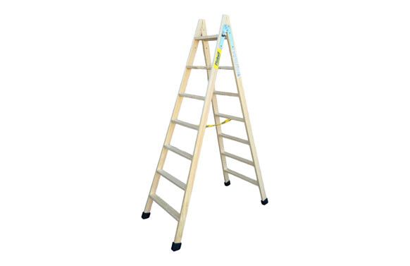 ESCALERA MADERA TIJERA 7+7 PELDAÑOS