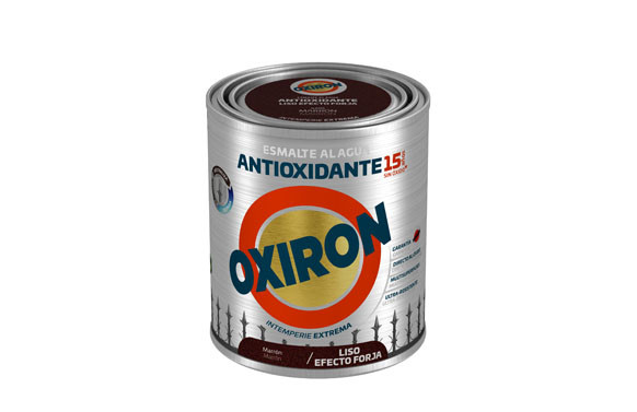 ESMALTE ANTIOXIDANTE AGUA OXIRON LISO EFECTO FORJA 750 ML MARRON