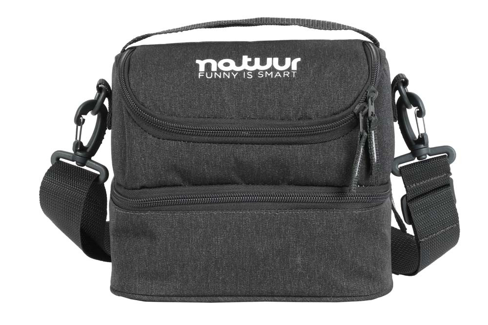 BOLSA PORTA ALIMENTOS FLEXIBLE NATUUR 22X17X18 CM GRIS 2 COMPARTIMENTOS