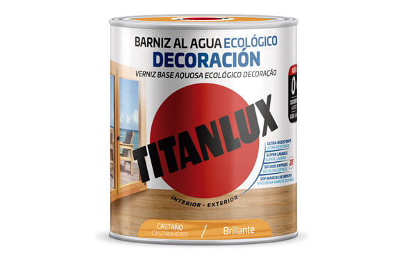BARNIZ AL AGUA ECOLOGICO DECORACION BRILLANTE 750 ML CASTAÑO