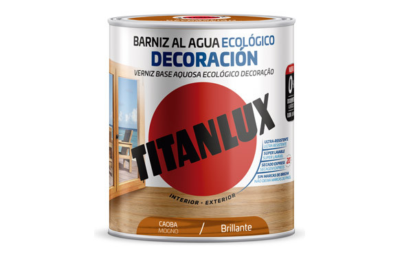 BARNIZ AL AGUA ECOLOGICO DECORACION BRILLANTE 750 ML CAOBA