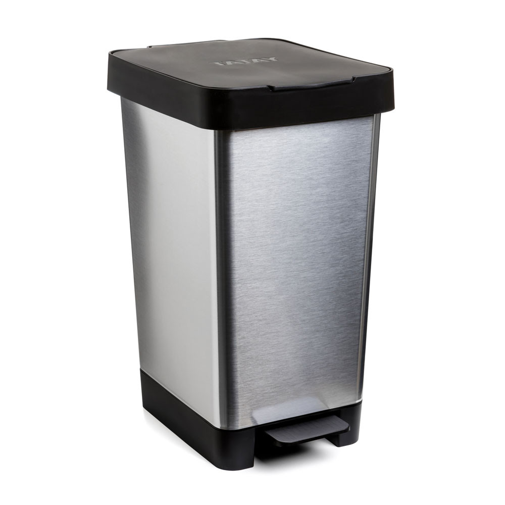 CUBO RECICLAJE CON PEDAL 25 LT GRIS