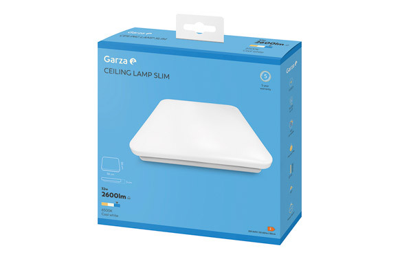 PLAFON CUADRADO 32W 2600LM 6500K 38X38X7CM ABS BLANCO 