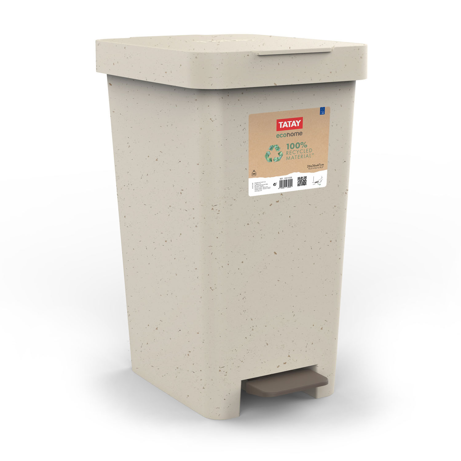 CUBO BASURA CON PEDAL 25 LT-BEIGE