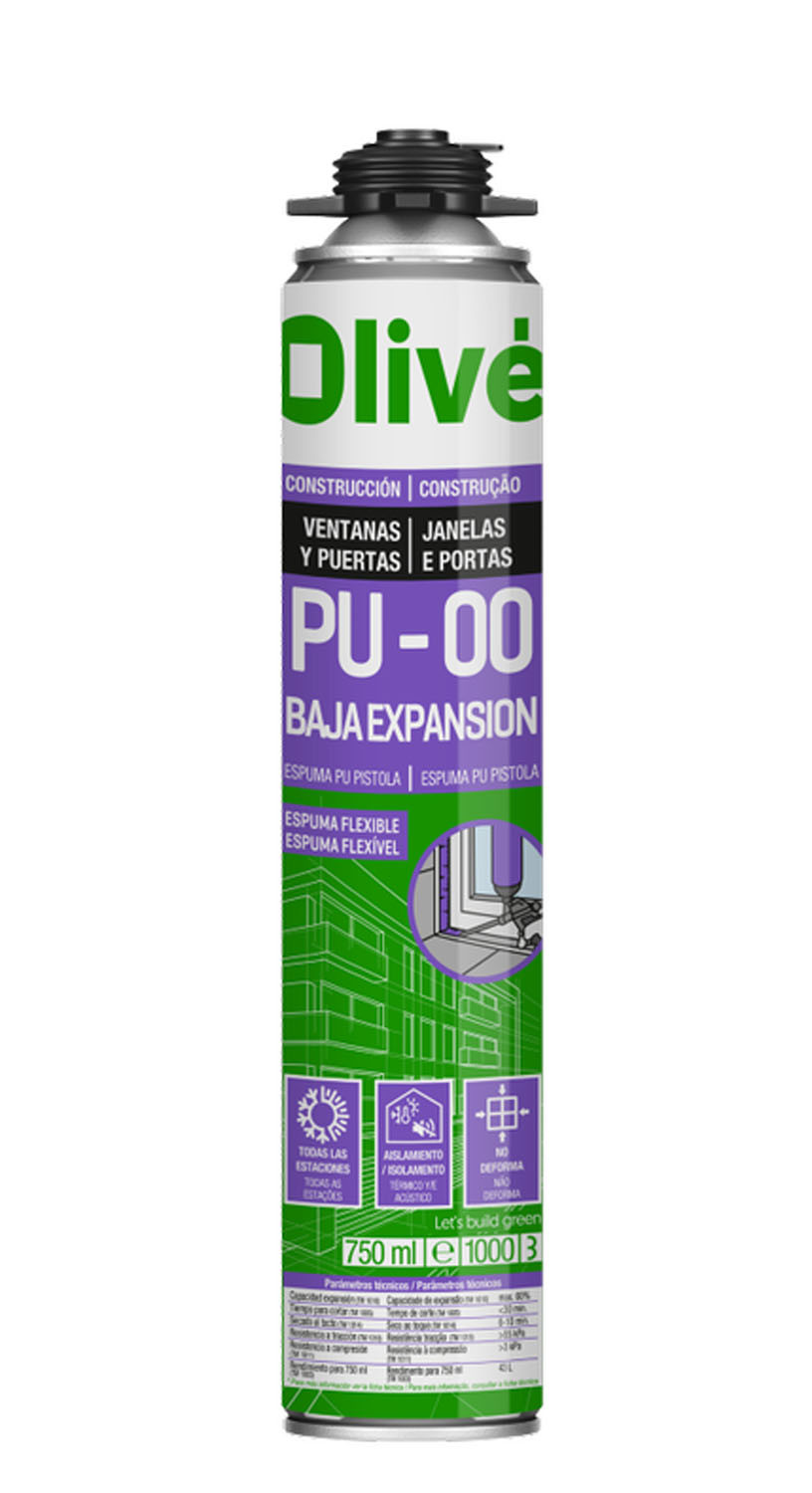 ESPUMA POLIURETANO AISLAMIENTO ACUSTICO PU-00 PISTOLA 750 ML VERDE