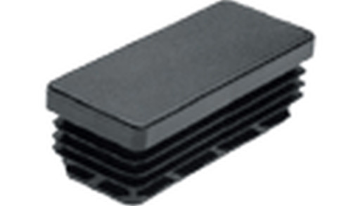 CONTERA RECTANGULAR INTERIOR ESTRIADA 40X20 MM NEGRA